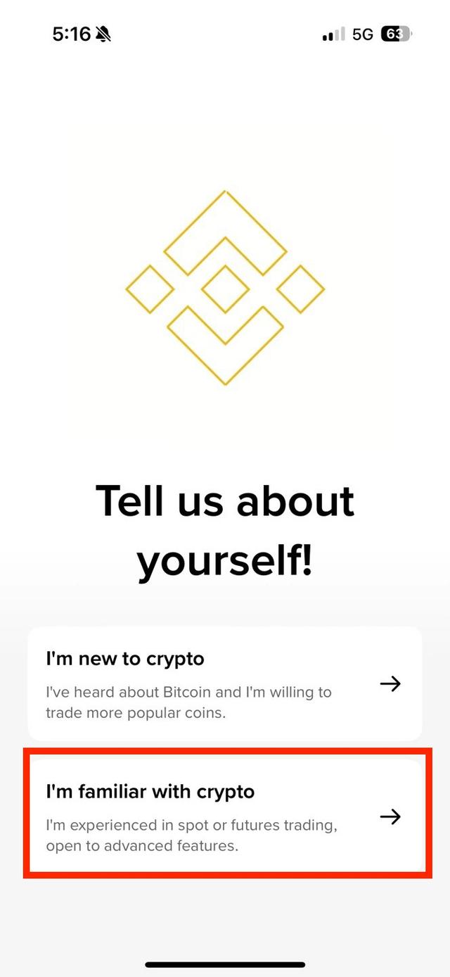 binance newbie mode
